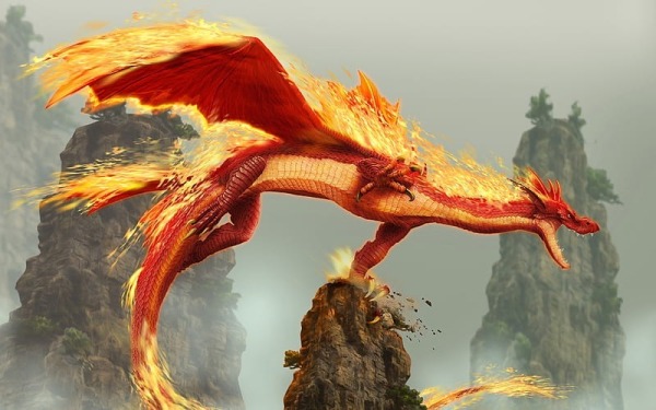 Red Fire Dragon Creature Fantasy Monster