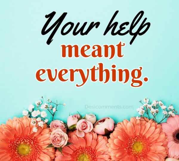 Your Help Meant Everything