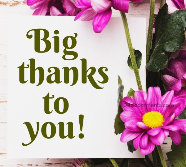 Big Thanks To You - DesiComments.com