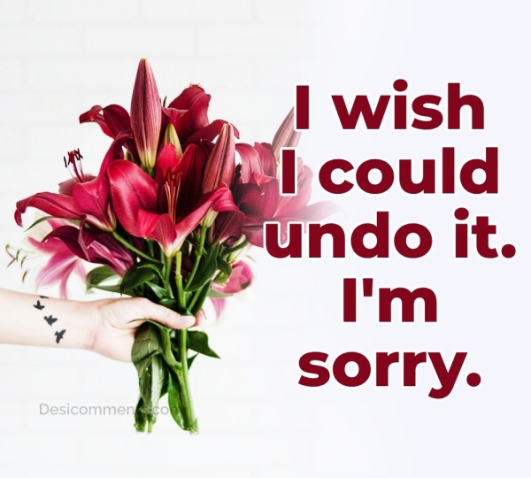 I wish I could undo it. I’m sorry
