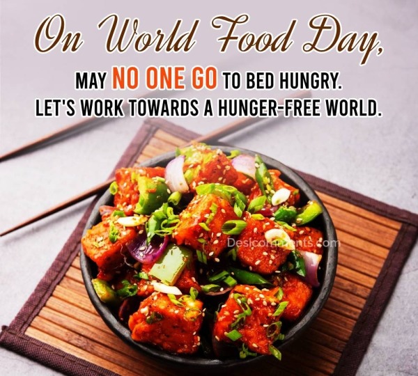 Let’s Work Towards A Hunger-free World.