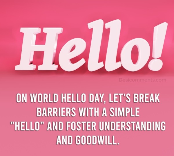 Happy World Hello Day Image