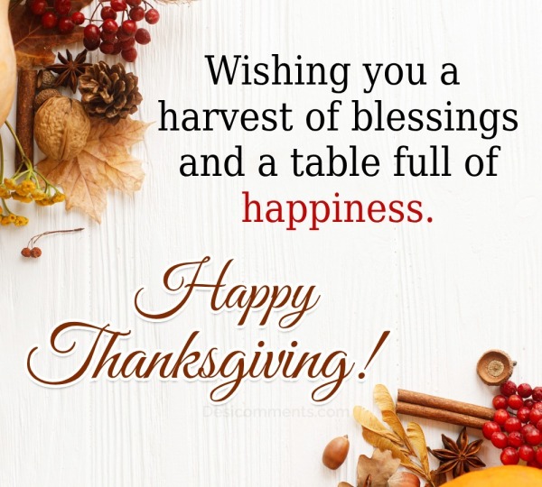Wishing You A Harvest Of Blessings