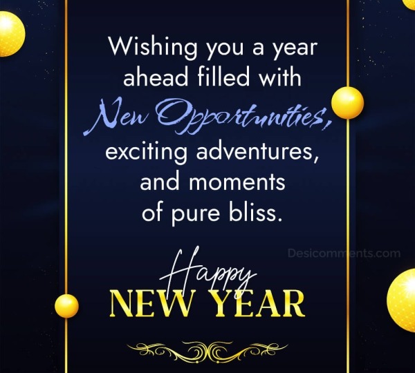 Wishing You A Year Ahead Filled With New Opportunities,  Happy New Year!