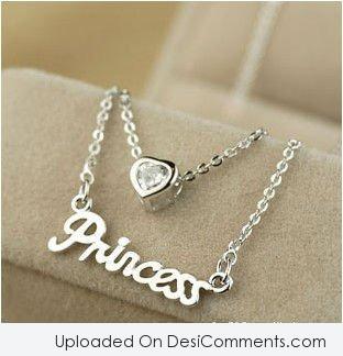 Crystal Diamond Necklace Princess Words With Heart