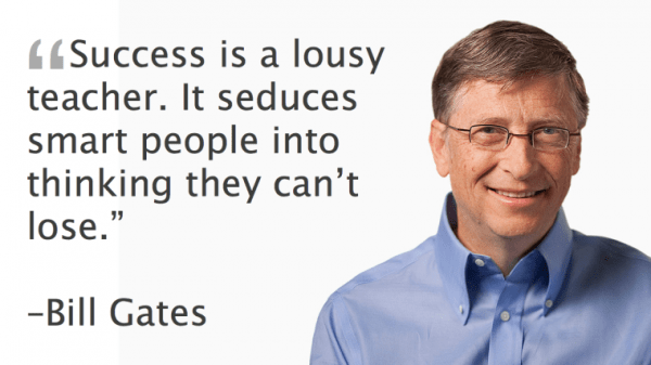 Success is a lousy teacher