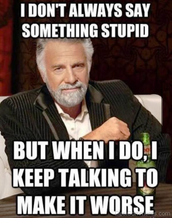 I Dont Always Say Something Stupid