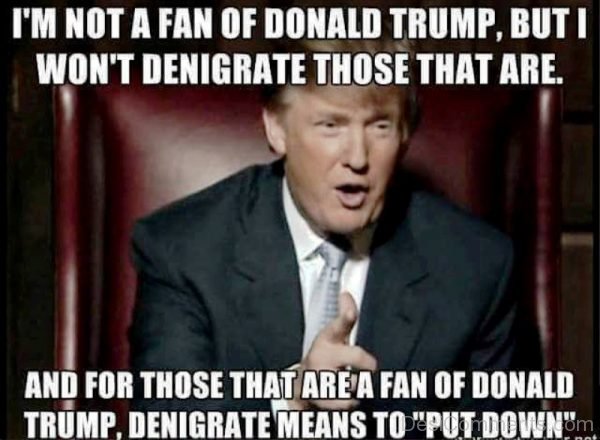 Im Not A Fan Of Donald Trump
