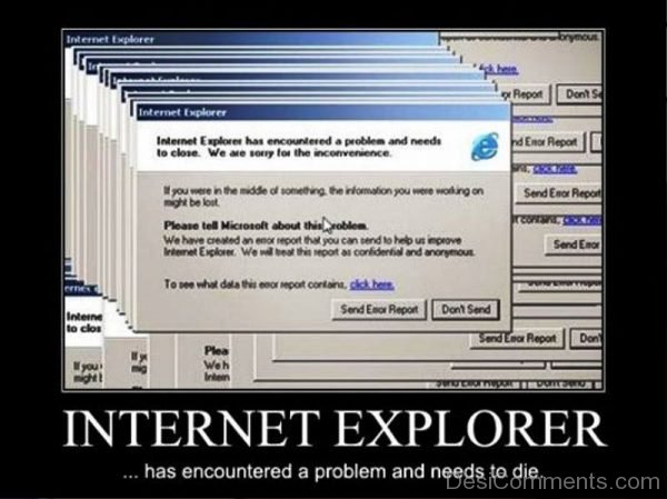 Internet Explorer Has Encountered