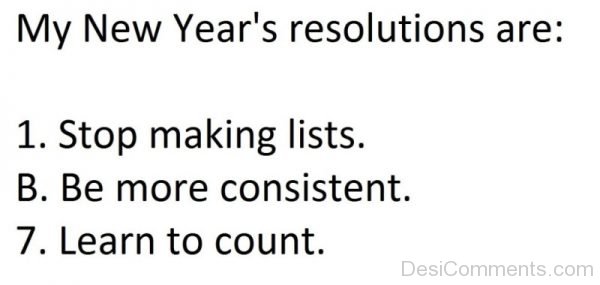 My New Years Resolutions Are