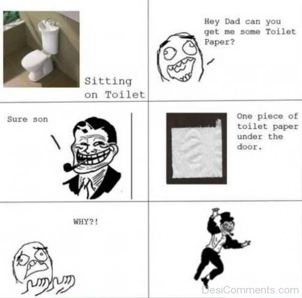 Sitting On Toilet