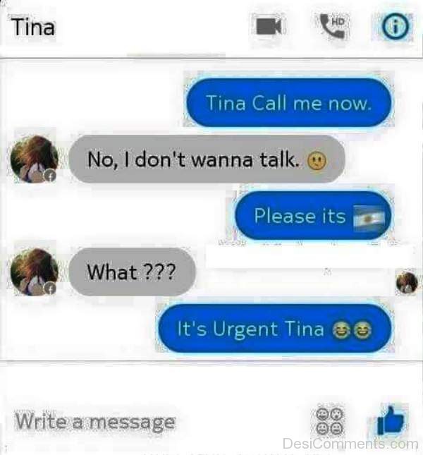 Tina Call Me Now