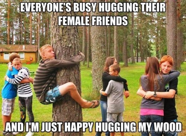 Everyones Busy Hugging Their Female Friends