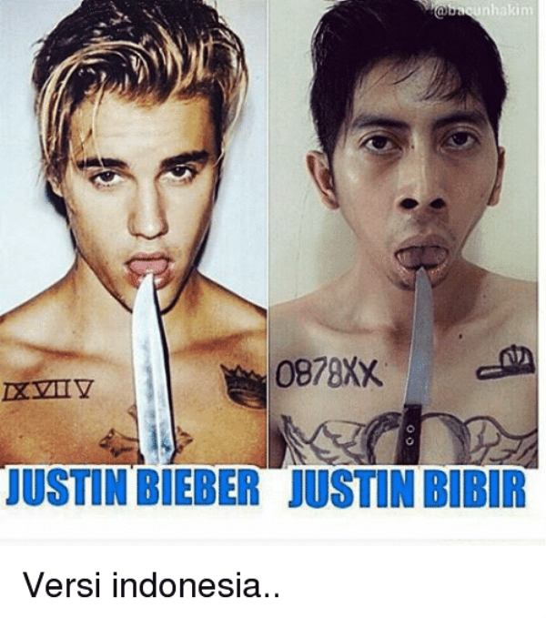 Justin Bieber Vs Justin Bibir