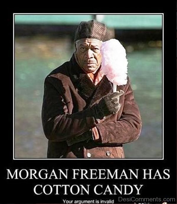 Morgan Freeman Has Cotton Candy