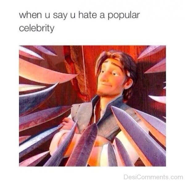 When You Say You Hate A Popular Celebrity