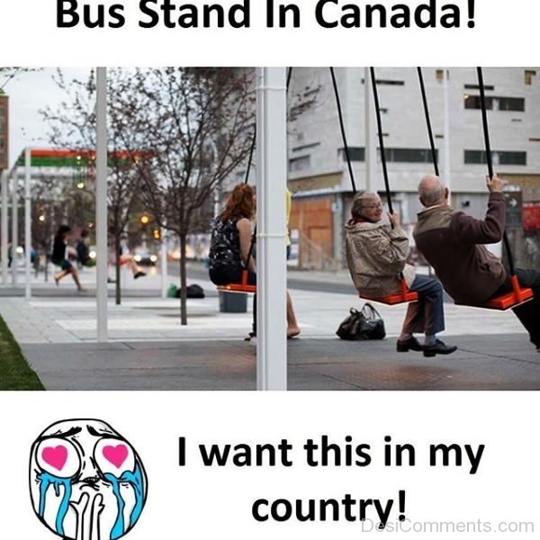 Bus Stand In Canada