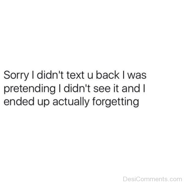 Sorry I Didnt Text You Back