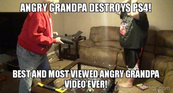 Angry Grandpa Destroys PS4