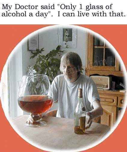 Only 1 glass of alcohol a day