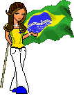 Girl with Brazil flag