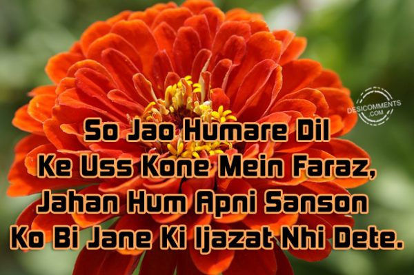 So Jao Humare Dil Ke Uss Kone Mein Faraz