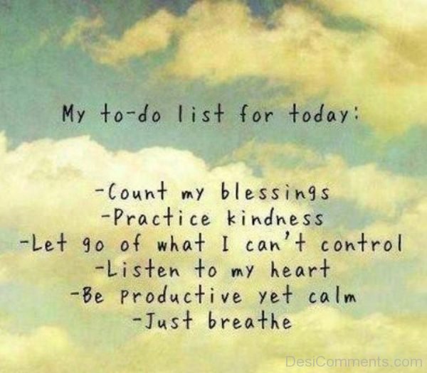 My To Do List For Today