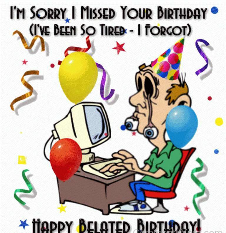 happy belated birthday funny cartoon