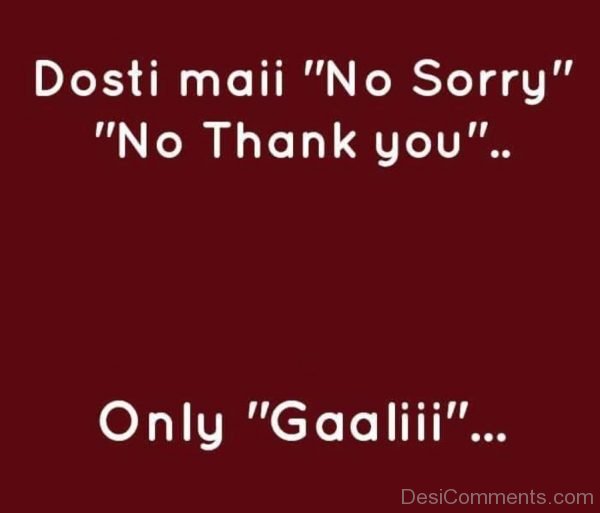 Dost Mei No Sorry No Thank You