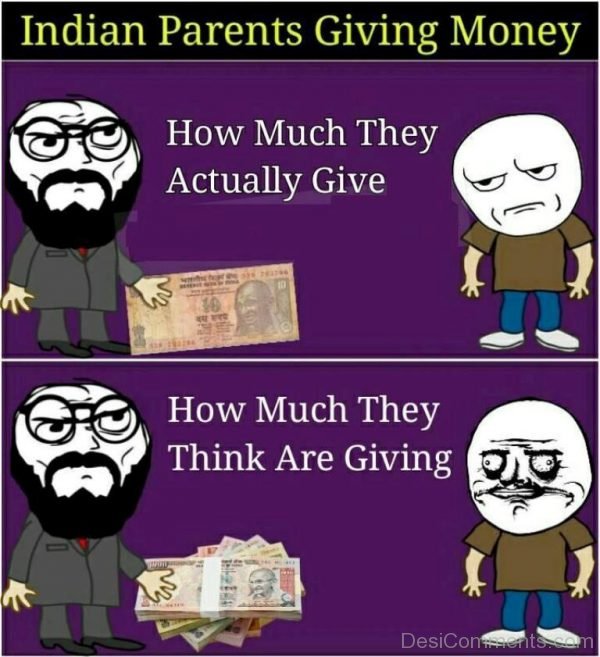 Indian Parents Giving Money