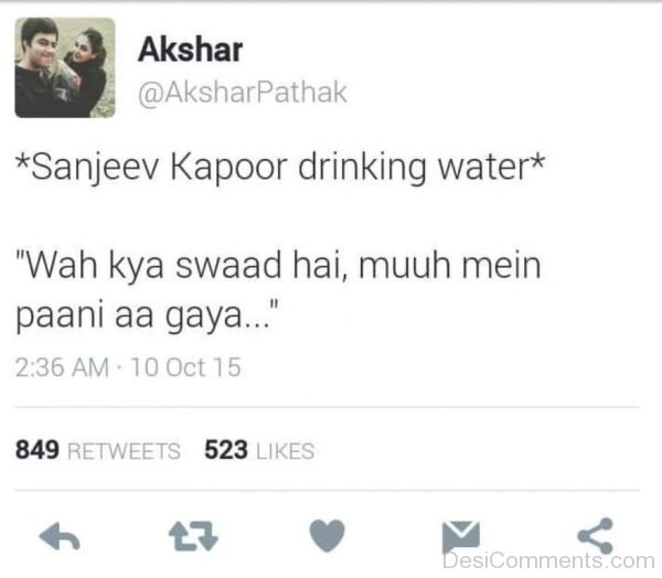 Sanjeev Kapoor Drinking Water