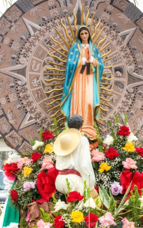 A Statue Of Our Lady Of Guadalupe