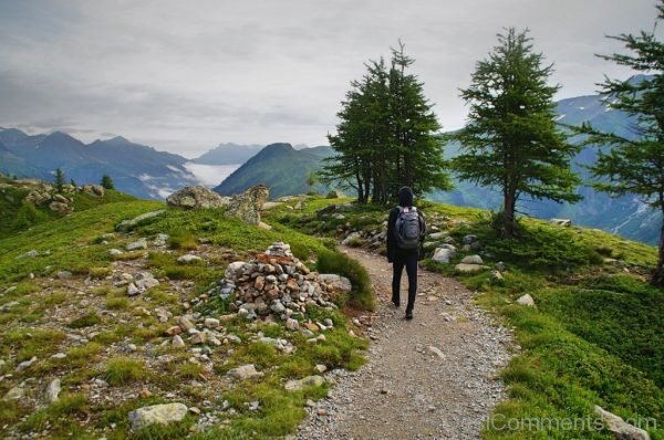 Adventure Grass Hike Landscape Mountains