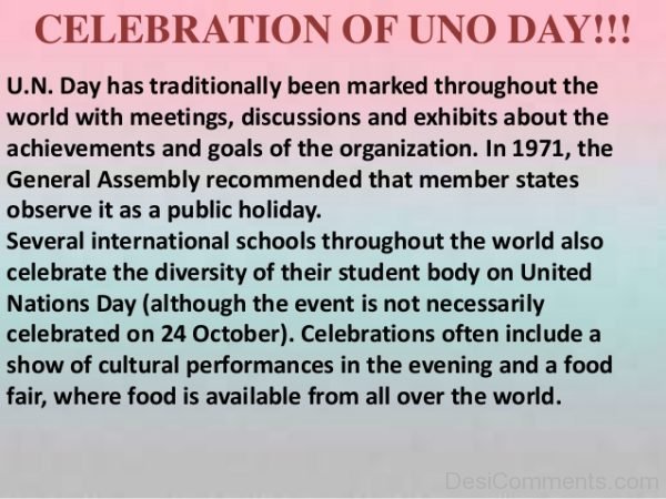 Celebration Of UNO Day