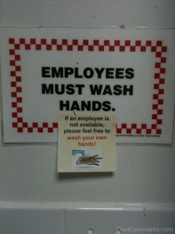 Employees Must Wash Hands