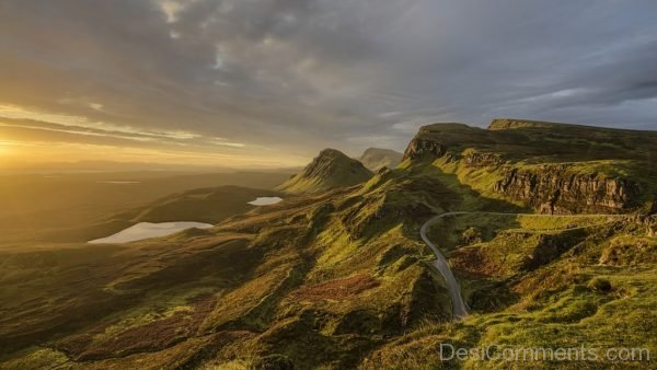 Fog Grass Hill Mountain Image