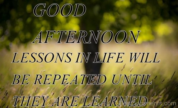 Good Afternoon Lessons In Life Will Repeated Until They Are Learned