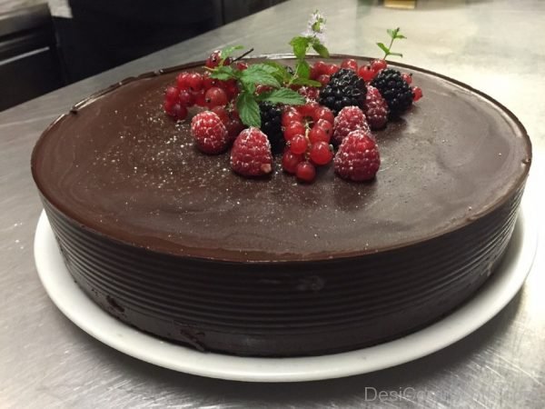 Happy Birthday With Chocolate Cake Image