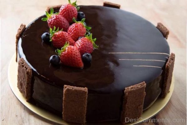 Happy Birthday With Chocolate Cake - Nice Image