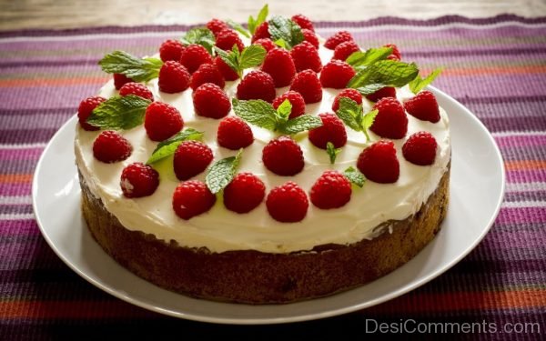 Happy Birthday With Stawberry Cake Image