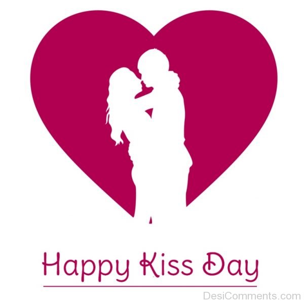 Happy Kiss Day Loving Couple Heart Picture