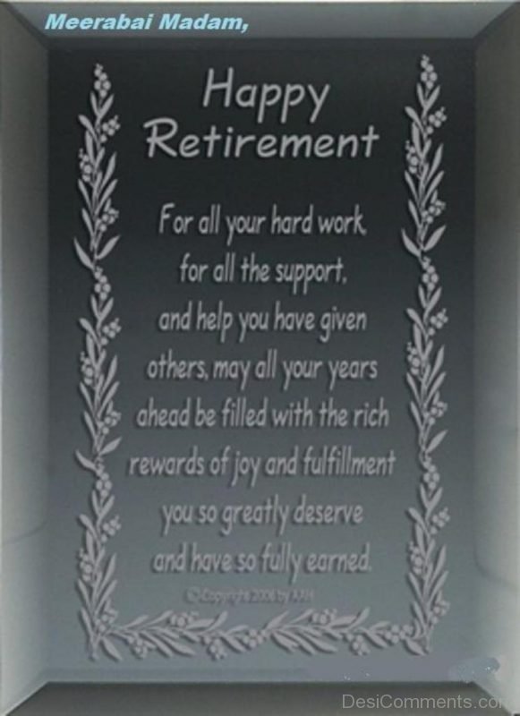 Happy Retirement For All Your Hard Work For All The Support