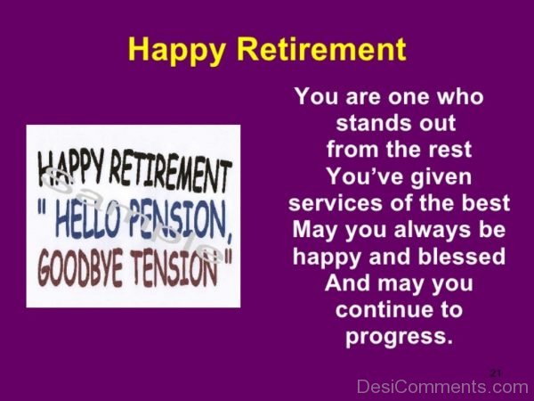 Happy Retirement Hello Pension