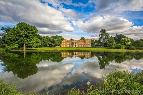 Historic Building Lake Reflection Clouds Nature