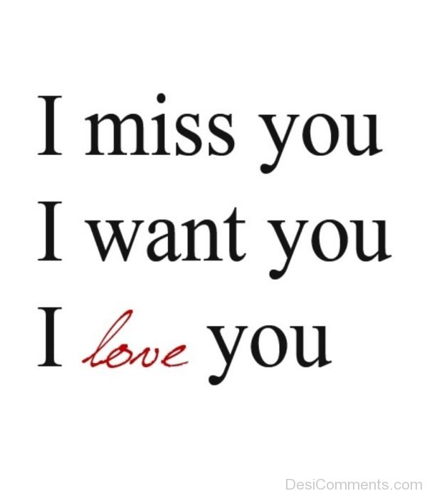 I Miss You I Want You I Love You