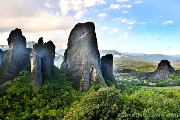 Meteora Greece Mountains Nature