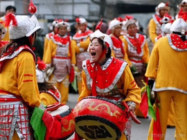 People Celebrating Spring Festival Image