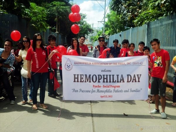 People Celebrating World Haemophilia Day