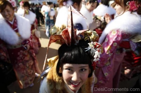 People Enjoying Coming Of Age Day