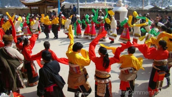 People Enjoying Losar Festival